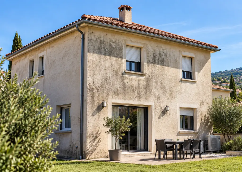 Toiture avant nettoyage à Montpellier