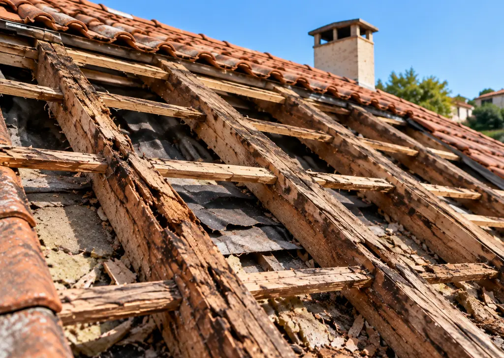Toiture avant nettoyage à Montpellier