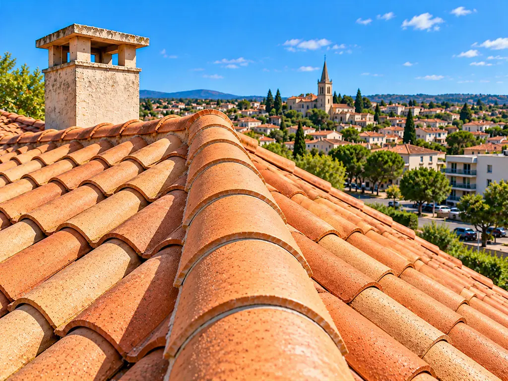 Toiture après nettoyage à Montpellier