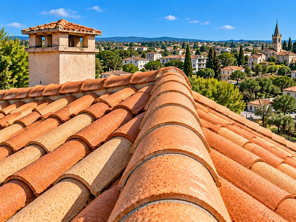Toiture après nettoyage à Montpellier