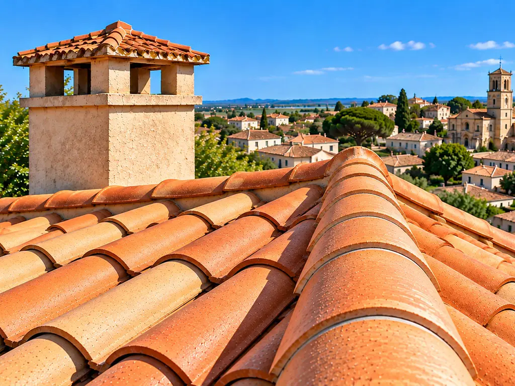 Toiture après nettoyage à Montpellier