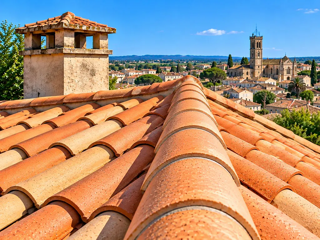 Toiture après nettoyage à Montpellier